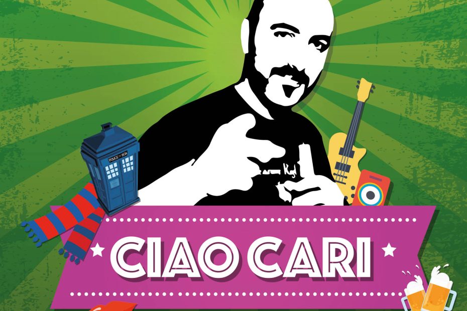 copertina del libro ciao cari dedicato a gianluca morozzi con prefazione di maurizio de giovanni